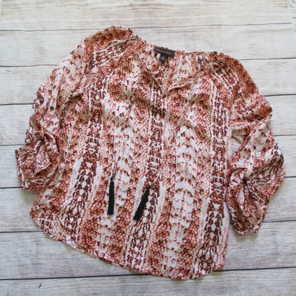 *2/$30* Dana Buchman Snake Skin Printed Blouse - Picture 1 of 7